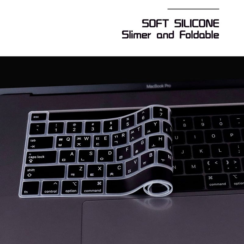 HRH Ultra Thin Korean Language Silicone Keyboard Cover Skin for MacBook Pro 13 inch 2020(Model A2289/A2251/A2338 M1 Chip) and for MacBook Pro 16" 2019 (Model A2141) Accessories - Image 4